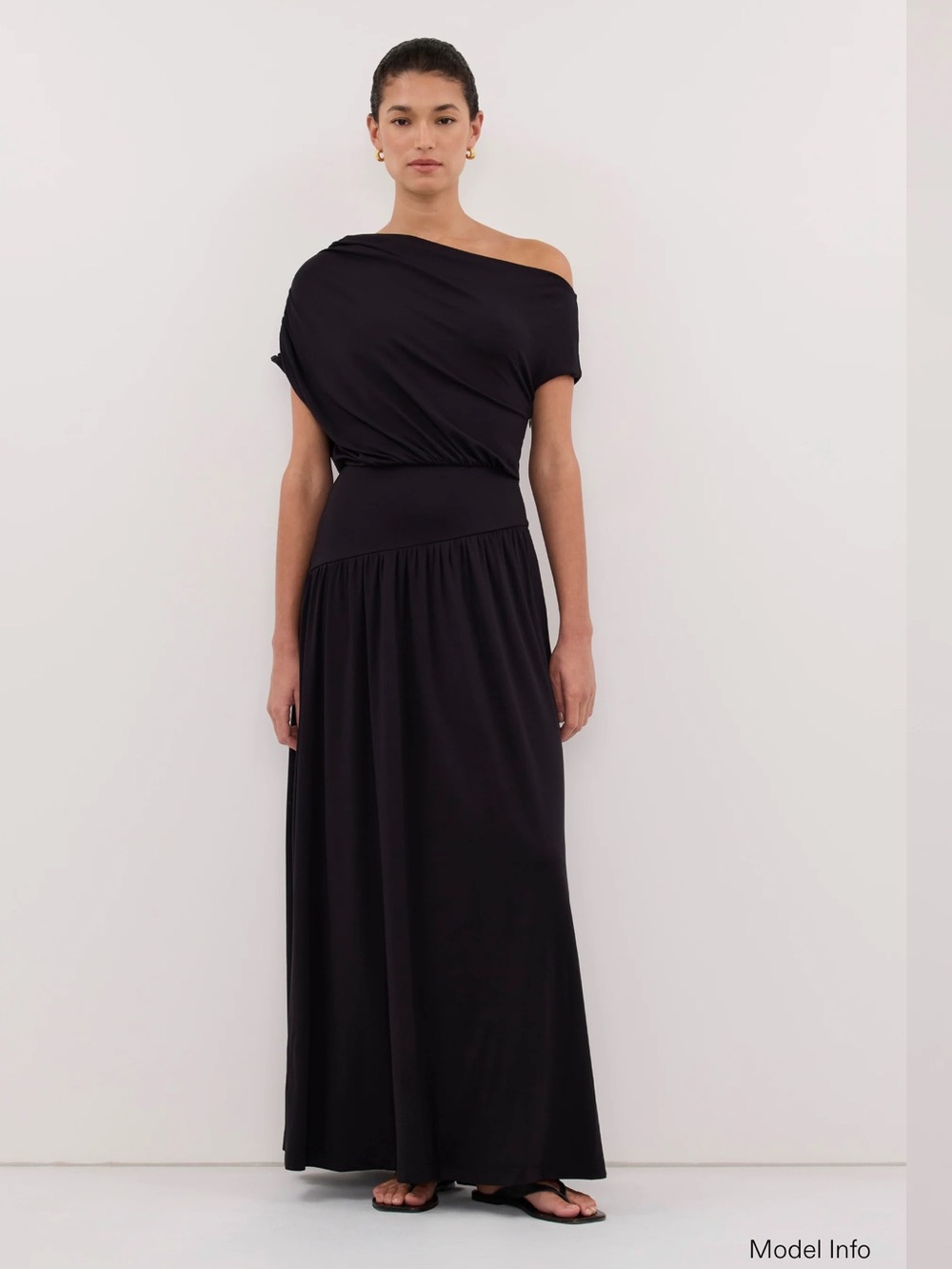 DISSH Black Modal Off-Shoulder Maxi Dress